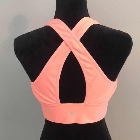 Under Armour peach / light coral racer back bra top. THE MOST Comfortable - Picture 3 of 3